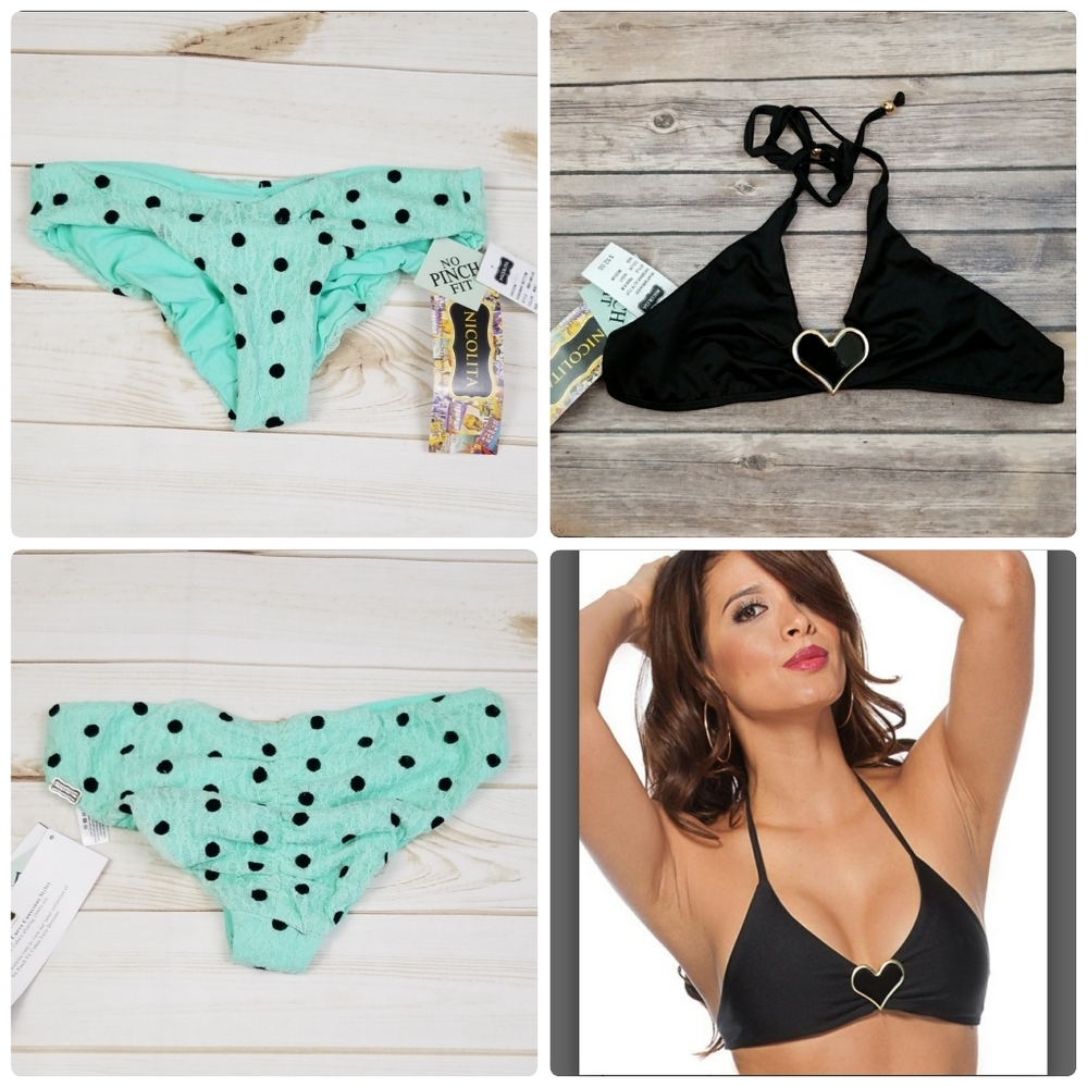 Nicolita Bikini Lace and Polka Dot Heart